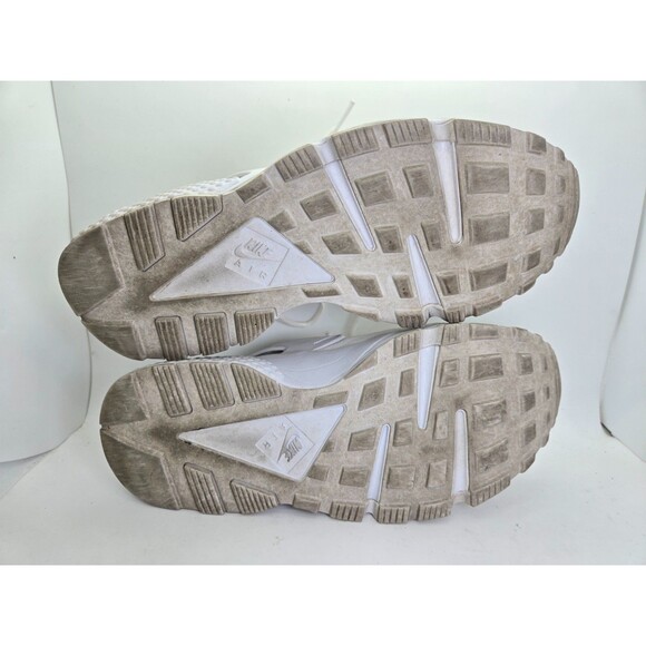 Nike Air Huarache Run Shoes Women's 8.5 Triple White Athletic Running Sneakers - Picture 7 of 8